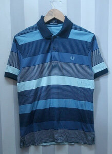 2-9635A/FRED PERRY 半袖ボーダーポロシャツ 香港製 フレッドペリー 送料200円