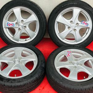 70%溝有。Flo-Tech フローテック 15インチ×6J +43 100 4穴Laufenn 185/55R15ラジアル4本。bB パッソ ヴィッツ デミオ コルトノートマーチ