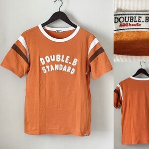 【並品 国内正規品 デザイン◎ 日本製】ビンテージ DOUBLE.B MIKIHOUSE ミキハウス ダブルビー メンズ コットン系 フェルト ロゴ Tシャツ M