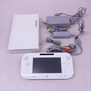 動作品 WiiU 本体 WUP-001/WUP-010 シロ Shiro 8GB ニンテンドー 任天堂 Nintendo AC/AVケーブル付【GM；V0BO0065