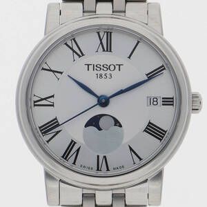 未使用品 TISSOT ティソ T122223 カーソンプレミアム シルバーダイヤル SS クオーツ メンズ 【126128】