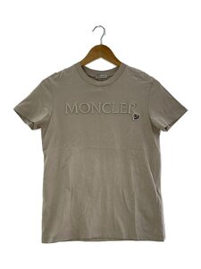 MONCLER◆Logo-embroidered T-shirt/Tシャツ/XS/コットン/BEG//