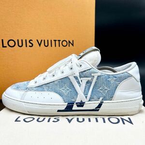 1円 【現行近】 LOUIS VUITTON ルイヴィトン メンズ チャーリーライン モノグラム デニム スニーカー シューズ 靴 レザー 2022年製 27.5cm