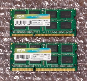 Silicon Power SP008GBSTU160N02x2枚 16GB(8GBx2) PC3-12800(DDR3-1600) 204pin SO-DIMM 2枚組
