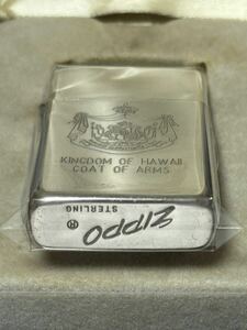 zippo STERLING SILVER 80-90年代 製造 純銀 スターリングシルバー スリム 筆記体 KINGDOM OF HAWAII ハワイ 年代物 デットストック