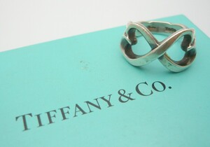 1000円スタート 指輪 TIFFANY&Co. ティファニー ダブルラビングハートリング 925 総重量約4.8g 約7号 付属品有 アクセサリー WHO K10024