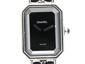 【 シャネル CHANEL 】 腕時計 H0001 プルミエール Mサイズ GP/革 クォ―ツ ブラック文字盤 レディース 新着 03346-0