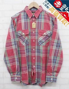 8T3188/未使用品 RRL PLAID WORK SHIRTS ワークネルシャツ　