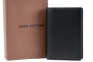 【超美品】LOUIS VUITTON ヴィトン ノマド オーガナイザーポッシュ ブラック 二つ折りパスケース カード【LO28】