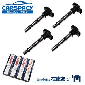 新品即納 06H905115C VW フォルクスワーゲン トゥアレグ 7L ティグアン 5N CCZ CAW イグニッションコイル スパークプラグ 4本SET 1年保証