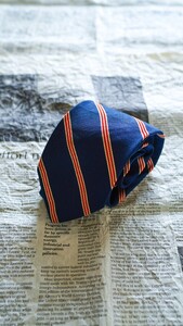 BROOKS BROTHERS ブルックスブラザーズ レップタイ 黒タグ ヴィンテージ ビンテージ ネクタイ レジメンタル ストライプ シルク ネイビー