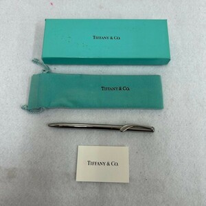 C412-K44-6068◎ TIFFANY&Co ティファニー エルサペレッティ ツイスト式 ボールペン シルバーカラー 巾着/箱付き 文房具 筆記用具 ⑩