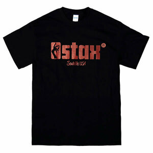 [XLサイズ]Stax（スタックス）Records 横ロゴTシャツ ブラック