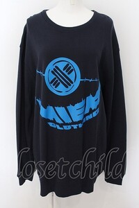 NieR Clothing / ONE君FACEトレーナー 2XL ネイビー O-24-07-29-1046-PU-TO-IG-ZT238