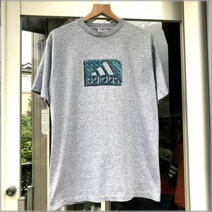 ★アディダス　状態良好　90s　USA製　Tシャツ　size S　グレー★検 ビンテージ 霜降り