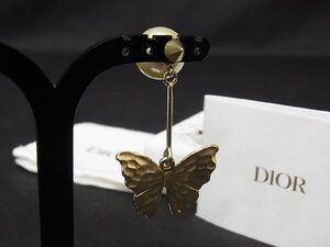 ■極美品■ Christian Dior ディオール シーガーデン バタフライデザイン フェイクパール 2021年 片耳のみ ピアス ゴールド系 AF5026sZ