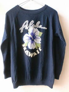 QUEENE&BELLE カシミア セーター ニット L aloha ネイビー クイーンアンドベル 