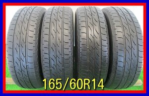 ■中古タイヤ■　165/60R14 75H BRIDGESTONE ECOPIA NEXTRY タウンボックス エブリイワゴン等 夏タイヤ 激安　送料無料 B608