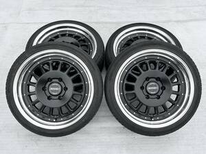 ★送料込★ESSEX ENCD タイヤ ホイール マットブラック 19×8J 6穴 139.7 +36 225/40R19 19年製 ハイエース エセックス 黒 6125