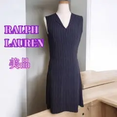 美品 RALPH LAUREN ワンピース ストライプ ひざ丈 Size7