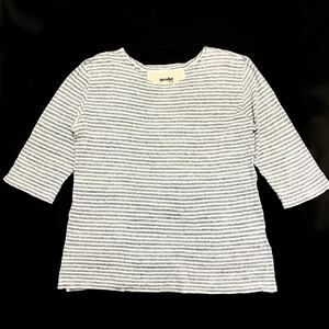 Vendor Things/3-4-Sleeve Border Tee/White×Gray/Cotton100%/Large/ベンダーシングス/七分袖ボーダー/Tシャツ/カットソー /グレーx白