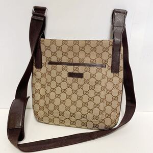 ★GUCCI グッチ GGキャンバス ショルダーバッグ ブラウン【鑑定済み 本物保証】