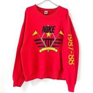 ■激レア■80s 90s USA製 NIKE GOLF イベント クラブ スウェット L XL ナイキ ゴルフ 袖プリント ゴツナイキ 風車 浮世絵 70s ビンテージ