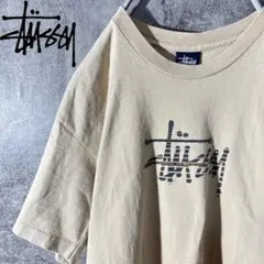 [大人気]　ステューシー　Tシャツ　90s　プリント◎　ストックロゴ　存在感◎