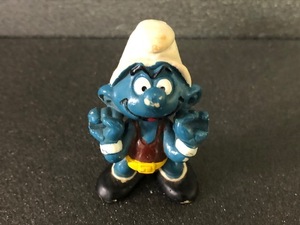 訳あり 【 スマーフ PVC フィギュア 】 SMURF ヴィンテージ 重量挙げ / SCHLEICH シュライヒ SMURF PVC FIGURE V19-WA