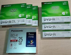 ★【未使用BD-R・BD-R DL・DVD-R・DVD-R DLなど】 Panasonic、Verbatim、SONY、三菱、太陽誘電、AXIAなどメディア多数セット＋ケース