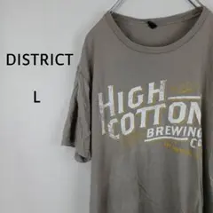 DISTRICT　US古着　半袖　Tシャツ　L　グレー　HIGH COTTON