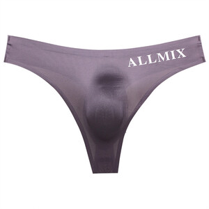 Tバック ビキニブリーフ 下着 メンズ ALLMIX シームレス セクシー ストレッチ 通気性よい 立体感 M ダークグレー