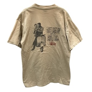 ♪♪ stussy ステューシー メンズ Tシャツ SIZE L USA 黒タグ ベージュ やや傷や汚れあり