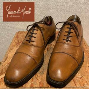 （324）ジャンカルロモレリ　ストレートチップ　25-25.5cm 茶　紳士靴　ビジネスシューズ リーガル