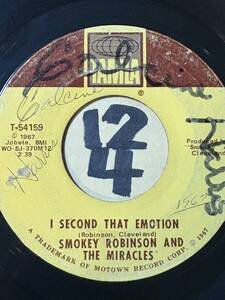 FREE SOUL the classic of 60’S MOTOWN 2 収録 SMOKEY ROBINSON & THE MIRACLES I SECOND THAT EMOTION 両面VG++ 1967