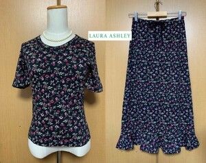 LAURA ASHLEY【ローラアシュレイ】小花柄 コットン セットアップスーツ SMALL