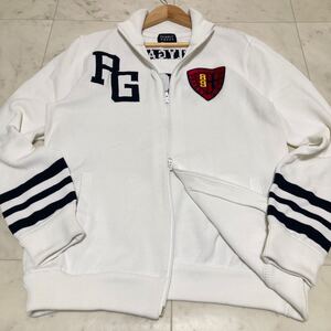 美品/サイズ6 XL●パーリーゲイツ ニット ジャケット PEARLY GATES ブルゾン ダブルジップ ワッペン ロゴ LL 日本製 ゴルフ メンズ