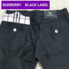 バーバリー　BURBERRY BLACK LABEL 　黒　ノバチェック　パンツ