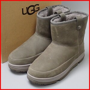 ★UGG/アグ クラシック ウェザー ミニ ショートムートンブーツ レディース24.0cm/カーキグレー/シープスキン/1112473/外箱付き&2032000027