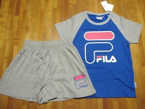 *送料無料*新品*150*FILA*上下Set*ブルー×グレー*半袖キュロット*綿素材*フィラ*