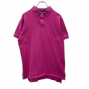 Polo Ralph Lauren 半袖 ポロシャツ Lサイズ ポロラルフローレン ハーフボタン カスタムフィット パープル 古着卸 アメリカ仕入 t2409-3119