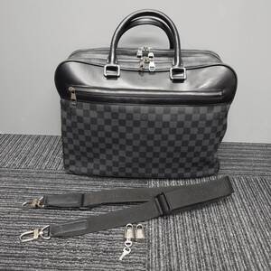 1円～ LV ルイヴィトン LOUIS VUITTON ダミエ グラフィット オーバーナイト N41004 メンズ ビジネスバッグ 書類カバン A4 ショルダーバッグ