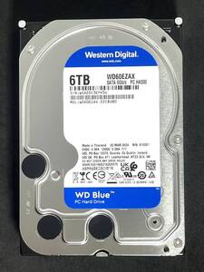 【送料無料】 ★ 6TB ★ WD Blue　/　WD60EZAX 【使用時間：10ｈ】2024年製　新品同様 3.5インチ内蔵HDD WesternDigital Blue [管理■FK5U]