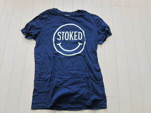 ★ 超美品 スマイル smile stoked AMERICAN EAGLE T-SHIRT アメリカンイーグル 半袖 Tシャツ コットン カットソー M 正規品 ネイビー 紺