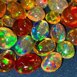 1円〜!!遊色効果!!（天然ファイアオパールおまとめ25ct）d 約5g ルース 裸石 宝石 ジュエリー jewelry fire opal w4の25