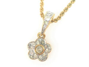 スワロフスキー　SWAROVSKI　花　フラワー　ネックレス　ゴールドカラー×クリスタル　YAS-8533