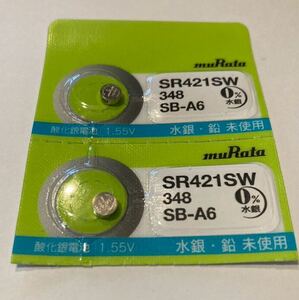 村田製作所 時計用ボタン電池 SR421SW348 ２個セット