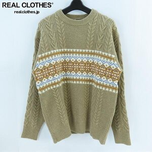 ☆【未使用】UNITED ARROWS GREEN LABEL RELAXING/ユナイテッドアローズ アラン ジャカード ニット 3213-140-1373-2350 M /060