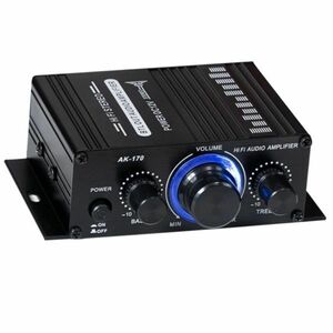 小型軽量Hi-Fi ステレオアンプ　2ch Output power Amplifier 200+200w　BTL　入力ピンジャック 高音と低音の調整　★鄭AV