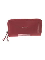 BALENCIAGA 角擦れ有 ペーパー コンチネンタル ジップアラウンド 長財布 羊革 レッド 381226